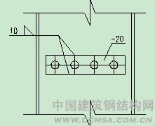 多層實(shí)腹式鋼骨柱節(jié)點(diǎn)處 理 \